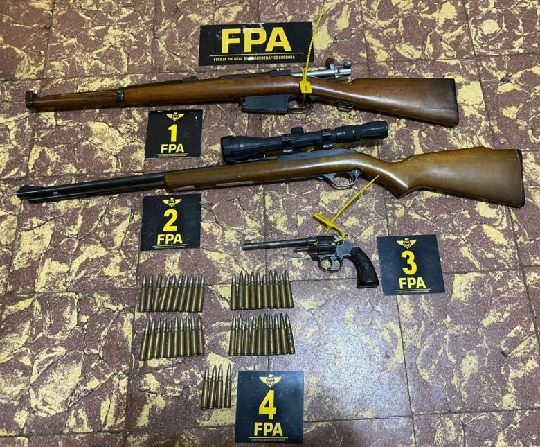 FPA incautó armas de alto calibre en tres allanamientos 