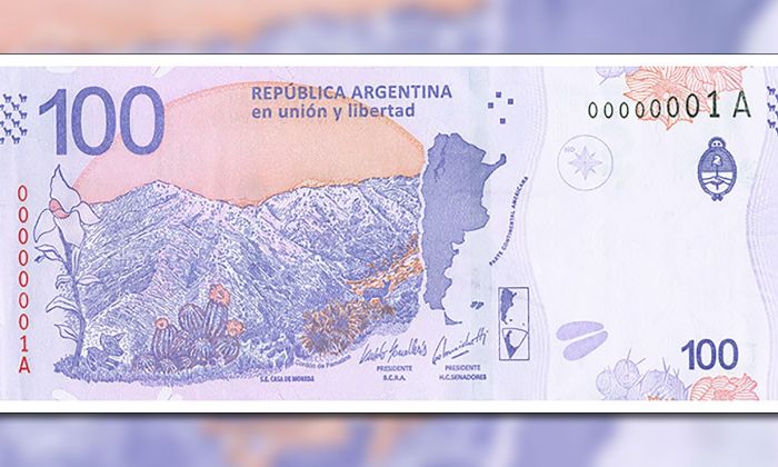 El Banco Central presentó el nuevo billete de 100 pesos