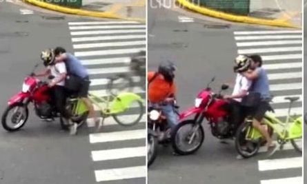 Recoleta: un ciclista persiguió a un motochorro y lo redujo tomándolo del cuello
