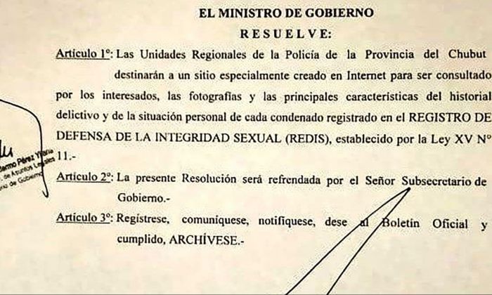 Chubut: crearon un registro online con fotos y datos de condenados por delitos sexuales