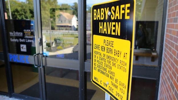 El buzón para "depositar" bebés recién nacidos no deseados que fue instalado en Estados Unidos