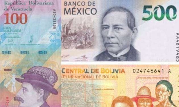 ¿Los billetes más bonitos de 2018? México, Argentina, Venezuela y Bolivia figuran en la lista