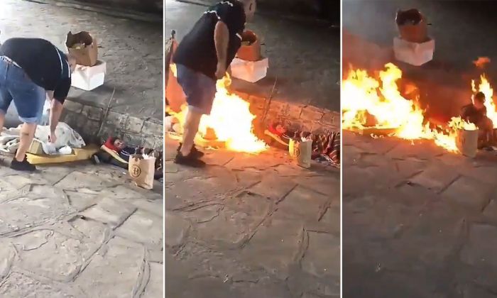 Prenden fuego a una persona en situación de calle mientras dormía y lo filman