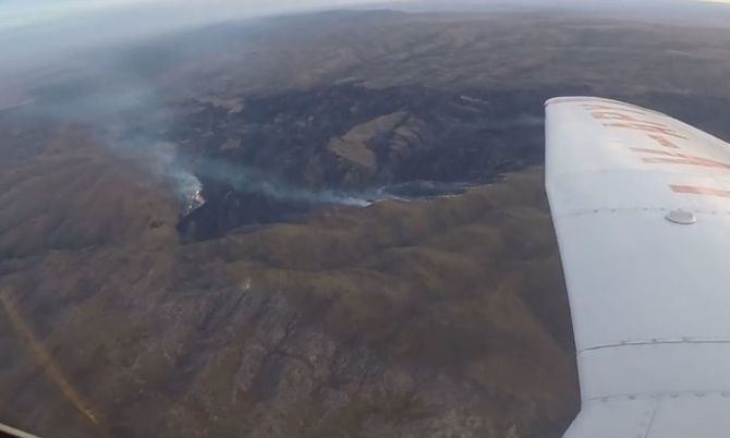 Radio Río Cuarto sobrevoló el incendio de Alpa Corral