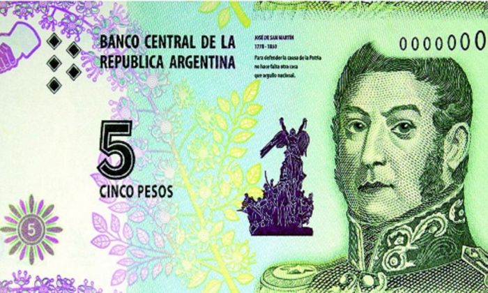 El billete de 5 pesos dejará de circular a partir de febrero de 2020