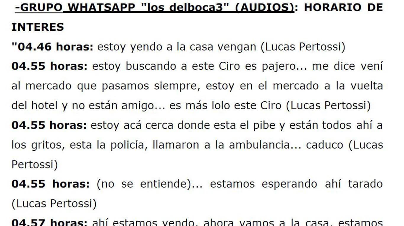 "Caducó": los mensajes que envió Lucas Pertossi tras la muerte de Fernando Báez Sosa