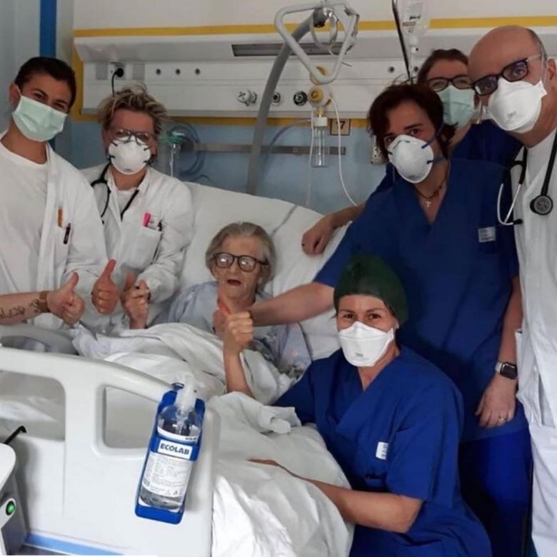 Una mujer de 95 años se recuperó del coronavirus en Italia