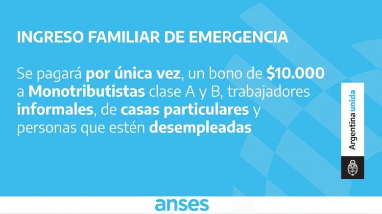Al menos diez mil hogares riocuartenses recibirán el Ingreso Familiar de Emergencia