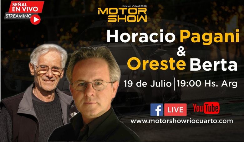 Horacio Pagani y Oreste Berta en el cierre del Motor Show