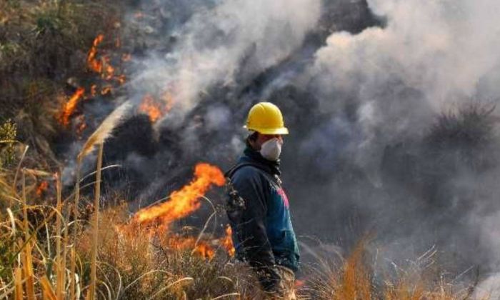 Otras dos hectáreas se quemaron en Alpa Corral: bomberos lograron sofocar el reinicio del incendio