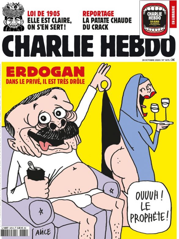 La revista Charlie Hebdo desató la ira de Turquía con una caricatura de Recep Tayyip Erdogan y otra mención a Mahoma