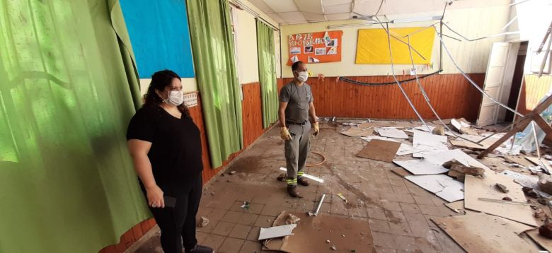 Una cola de tornado dañó la Escuela Rural Mariano Moreno de General Deheza