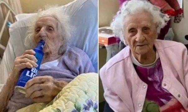 Una abuela de 103 años le ganó al coronavirus y se tomó una cerveza bien helada para celebrar