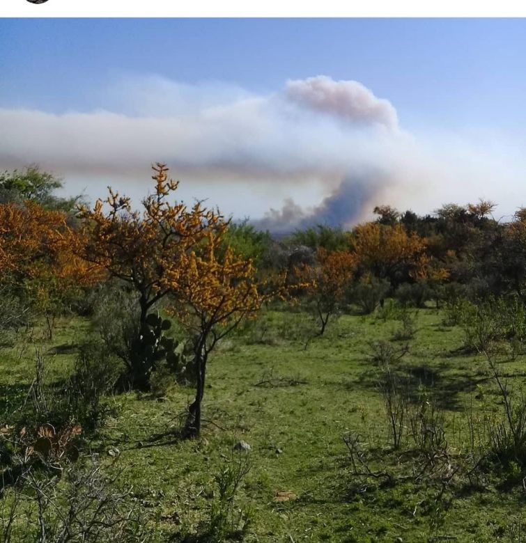 Las Albahacas y El Chacay: se vieron cubiertas de humo proveniente de un incendio de proporciones en San Luis