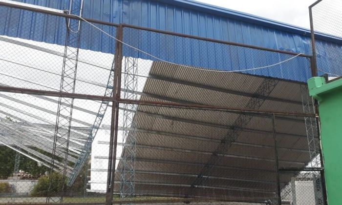La tormenta provocó daños en un galpón en construcción de un club en Etruria