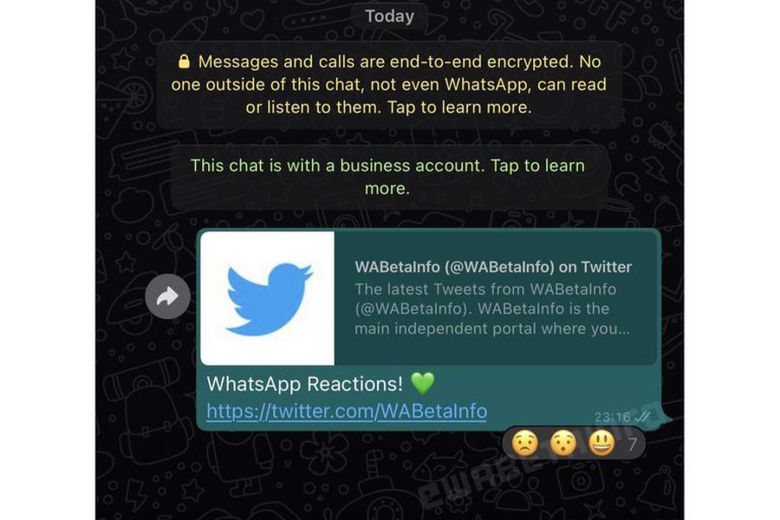WhatsApp tendrá una nueva pestaña para mostrar las reacciones en los mensajes