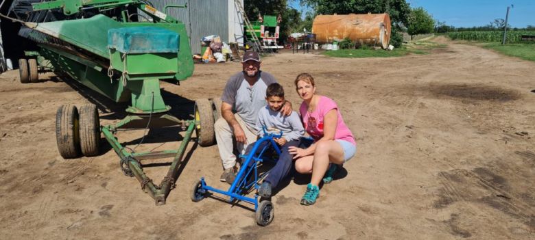 Una bella historia de campo: Thiago Príncipe es hijo de contratistas Rurales aprovechó sus vacaciones y se construyó su propio Karting