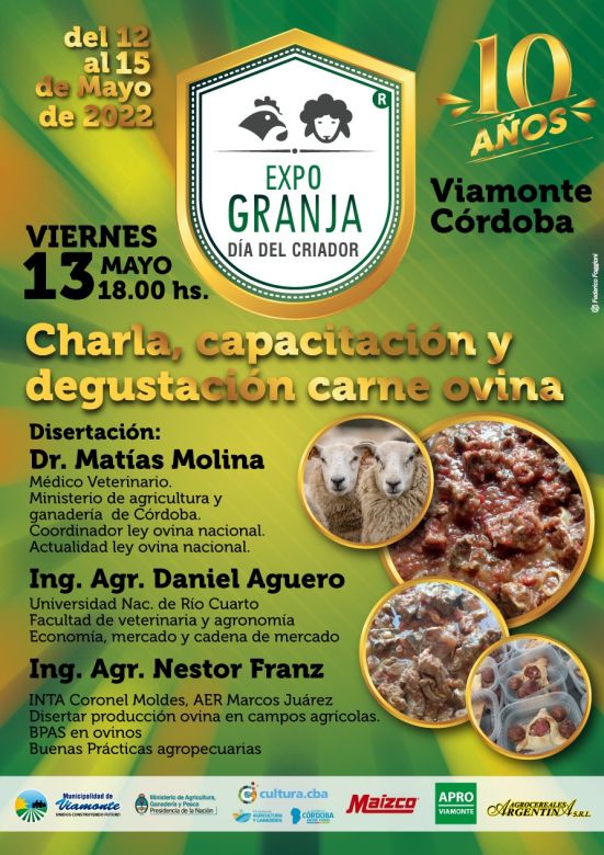 13 de mayo en Viamonte: Capacitación y degustación de carne Ovina