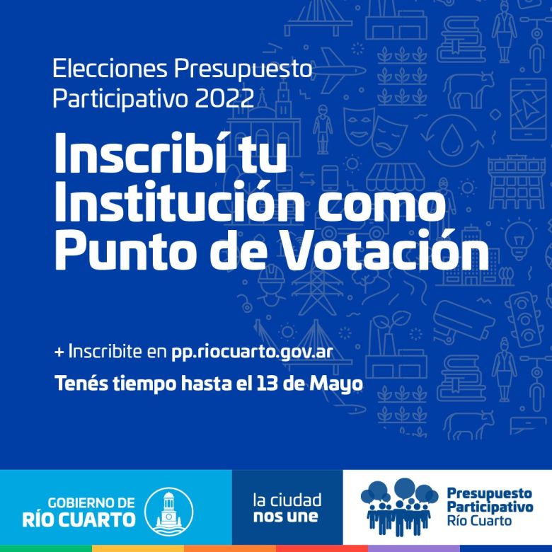 Presupuesto Participativo: hasta el 13 de Mayo las instituciones pueden inscribirse como Centros de Votación