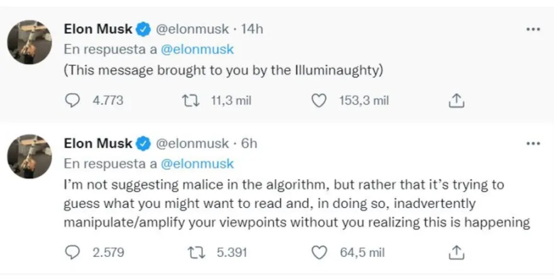 Elon Musk mostró cómo diponer el feed de Twitter para evitar ser “manipulado” por los algoritmos
