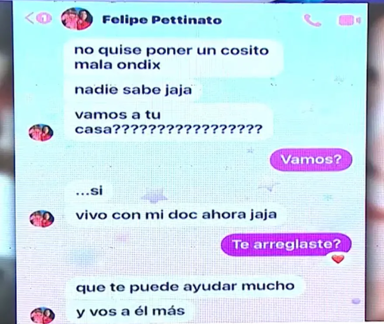 Revelaron presuntos chats de Felipe Pettinato sobre su relación con Melchor Rodrigo