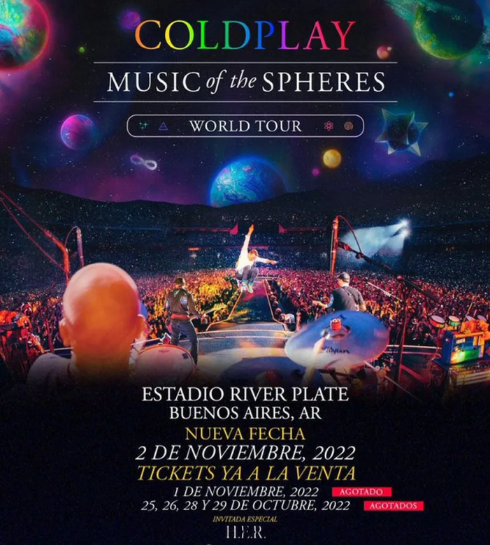 Coldplay: después de agotar dos shows en el día, la banda suma una séptima fecha en River Plate