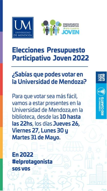 PP Joven: se suman las universidades Siglo XXI, Blas Pascal y de Mendoza a la elección del Presupuesto Participativo 2022