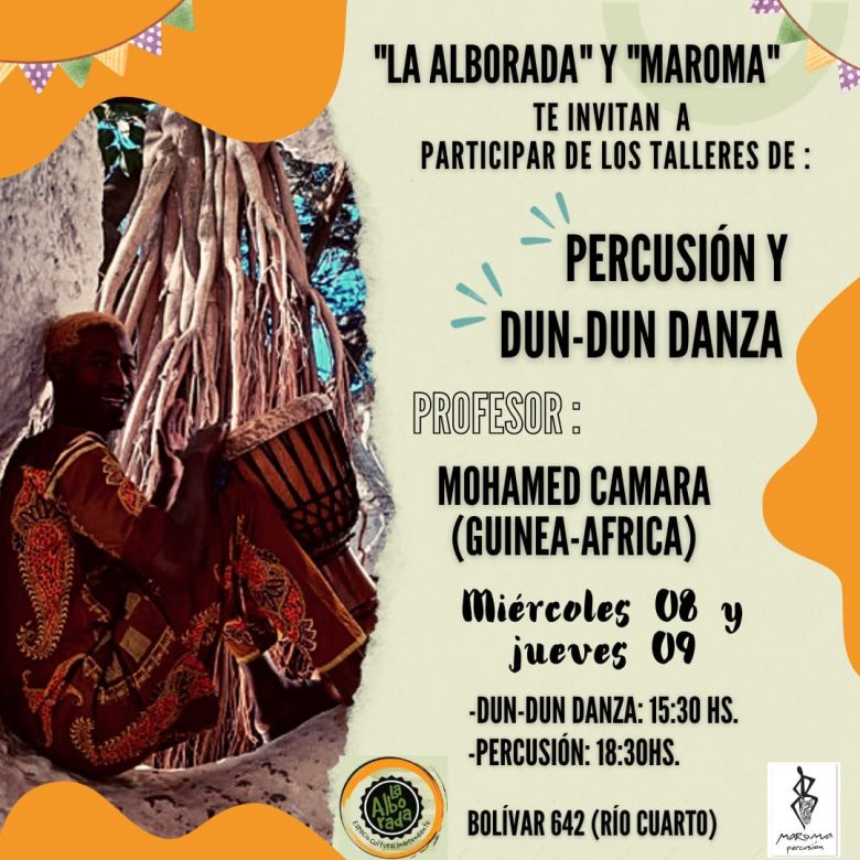 La Alborada festeja su aniversario con talleres de percusión y Dun-Dun Danza