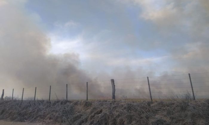 Bomberos combaten importante incendio entre Las Acequias y Paso del Durazno