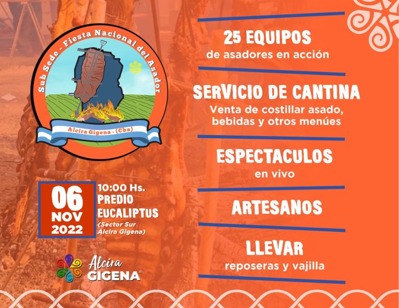 Alcira Gigena: llega el primer concurso de “Costillar a la estaca” y la Fiesta Nacional del Asador