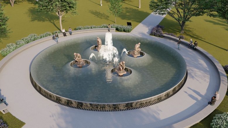 El parque Las Heras de Córdoba volverá a tener una fuente y esculturas originales