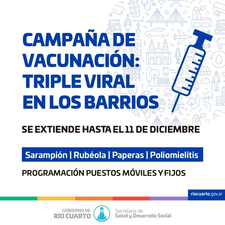 Triple Viral: se extiende hasta el 11 de diciembre la Campaña de vacunación