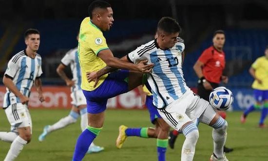 La selección Argentina sub 20 perdió 3 a 1 contra Brasil