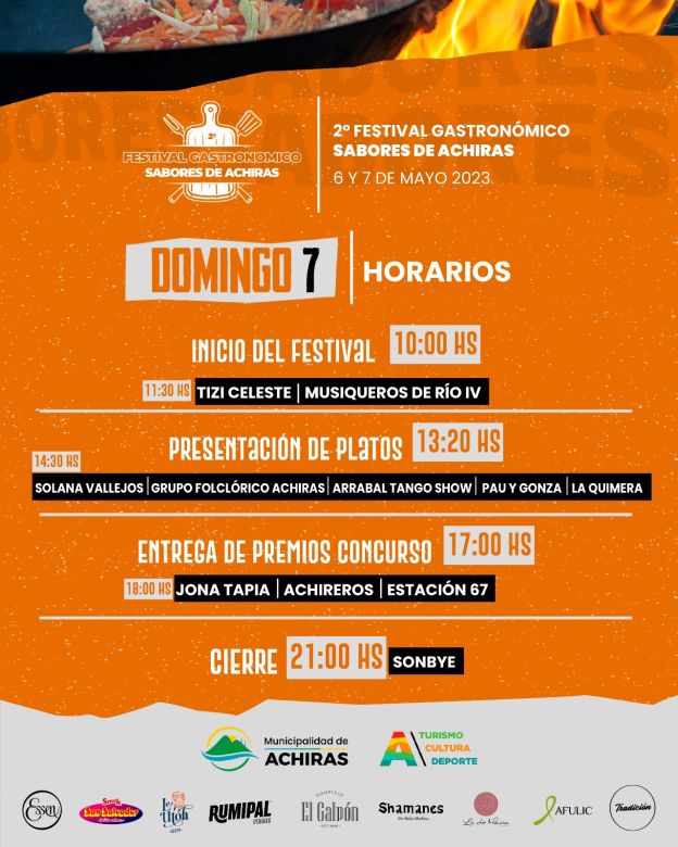 2º Festival Gastronómico Sabores de Achiras, con entrada libre y gratuita