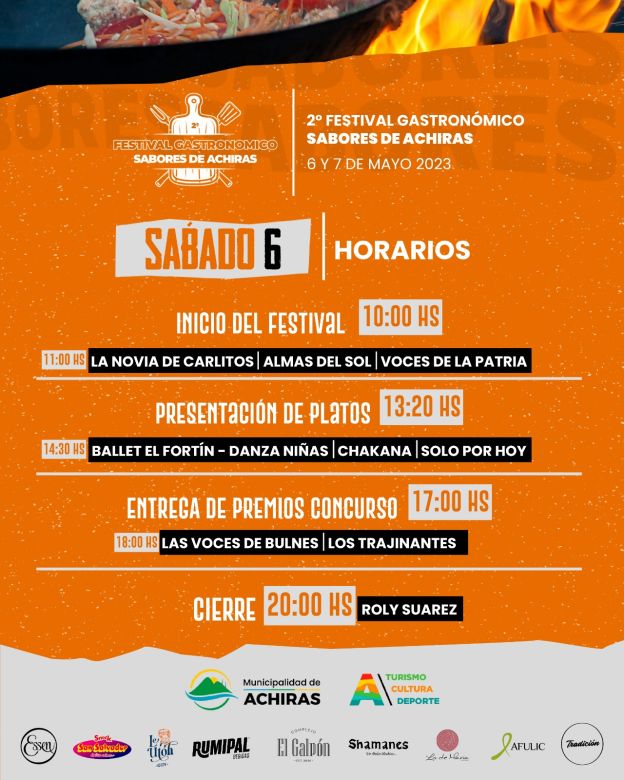 2º Festival Gastronómico Sabores de Achiras, con entrada libre y gratuita