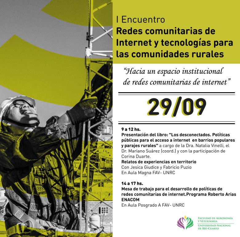 Realizarán un encuentro sobre redes comunitarias de internet y tecnologías para las comunidades rurales
