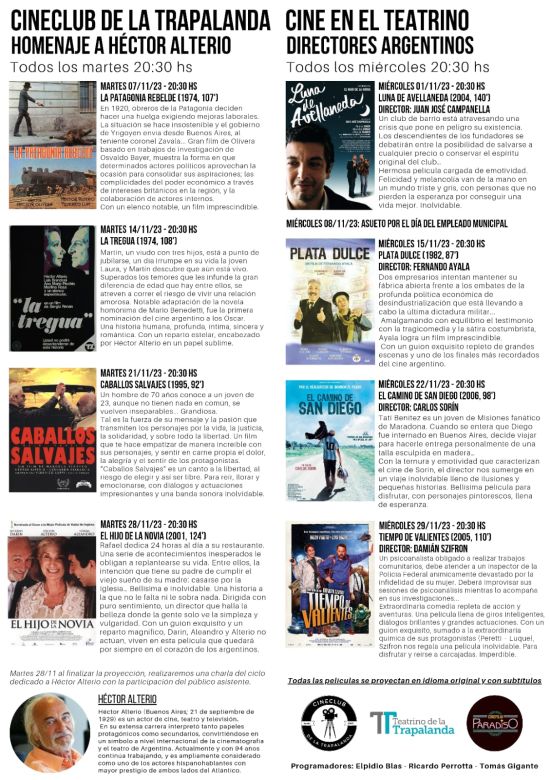 Noviembre de Cine Argentino en la Trapalanda 