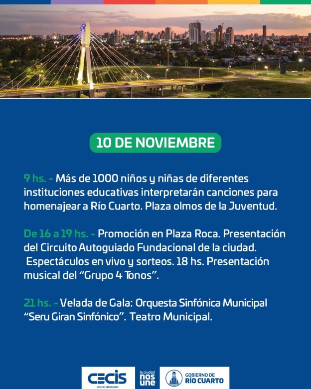 En la plaza Roca se presentará el circuito fundacional de la ciudad de Río Cuarto