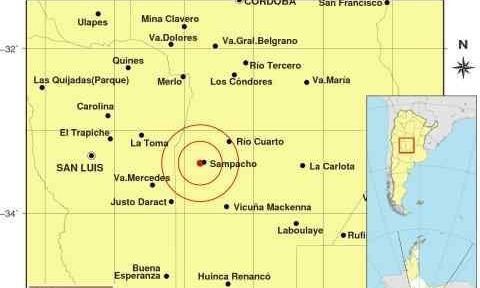 Un sismo de 2,8 grados se percibió Sampacho