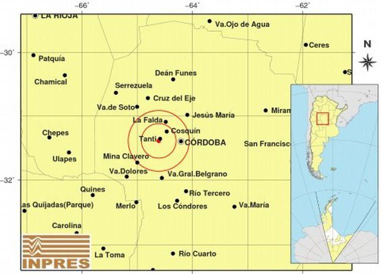 Un sismo de 4.3° con epicentro en la zona de Tanti se sintió con fuerza en Córdoba