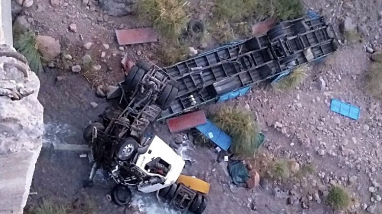 Murió un camionero al desbarrancar su vehículo en zona de alta montaña en Mendoza