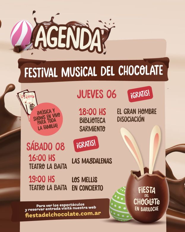 Bariloche tendrá una nueva edición de su Fiesta Nacional del Chocolate