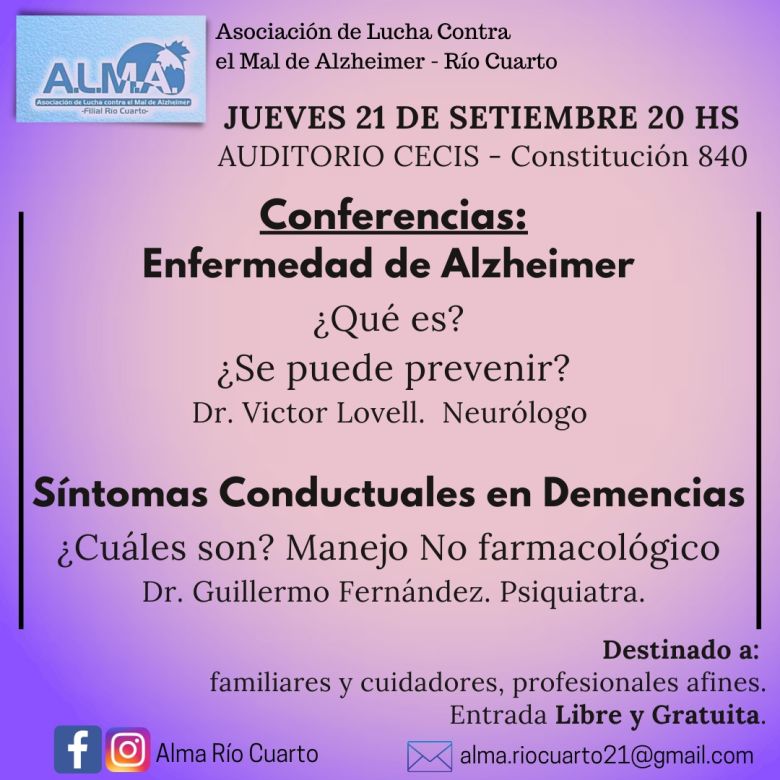 Conferencias sobre Alzheimer: "Las familias y los cuidadores son las víctimas ocultas de estas patologías"