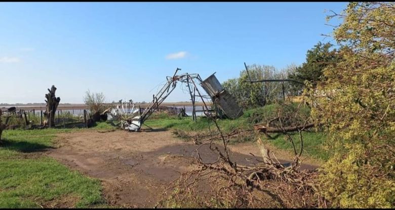 Una tormenta desató daños en la zona rural de Las Acequias