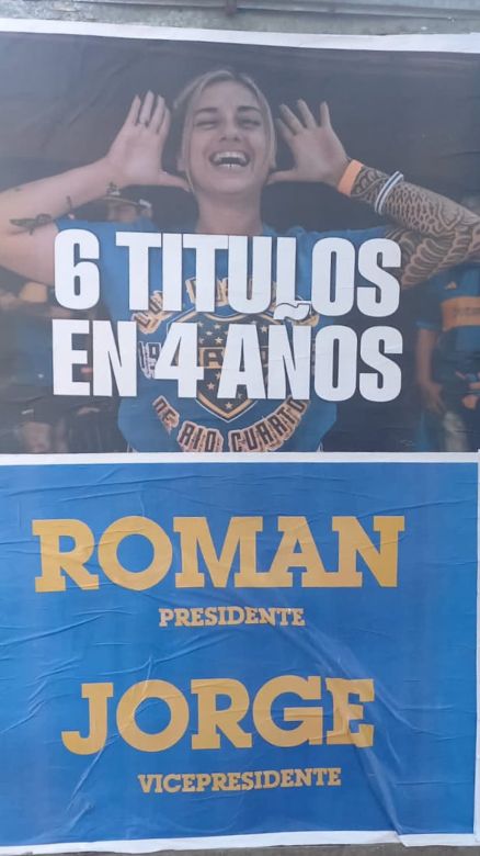 Una riocuartense fue la imagen de los afiches que impulsaron a Riquelme como presidente del club