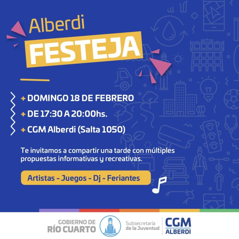 Llega “Alberdi Festeja”, un festival para toda la familia en el Centro de Gestión Municipal 